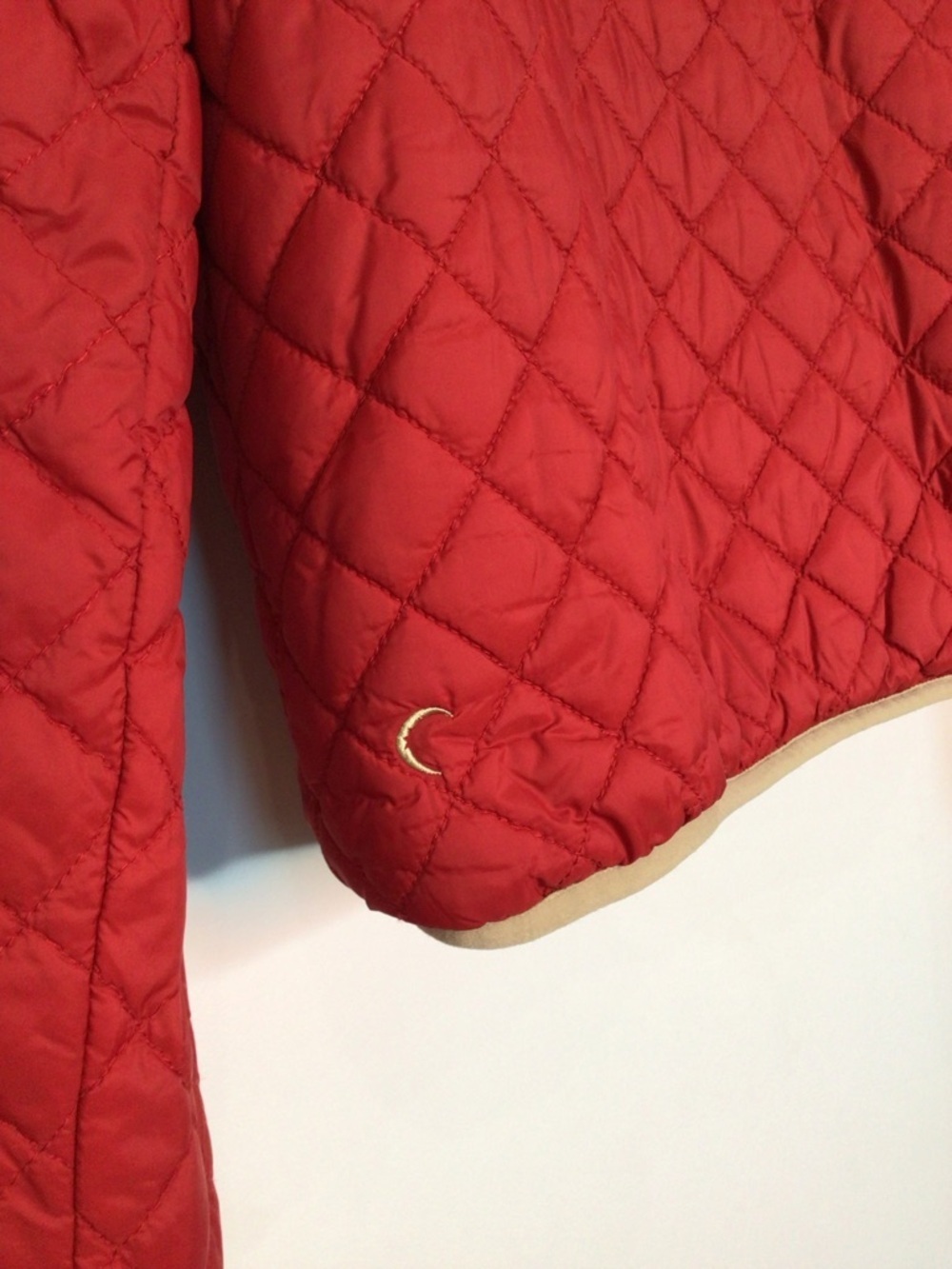 Zyia Active Women’s Large Quilted Sherpa Reversible Hooded Puffer Red Jacket - Picture 13 of 15